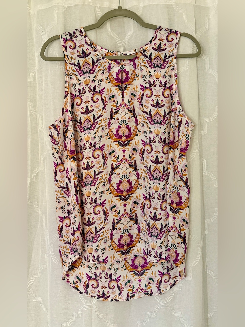 Violet + Claire Boho Paisley Medallion Sleeveless Tunic Top Blouse | Size Large - Picture 3 of 12